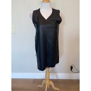 Tre Cinque Sette Multicolor Leather Mini Dress/Tunic Leather/Silk Sleeveless  4